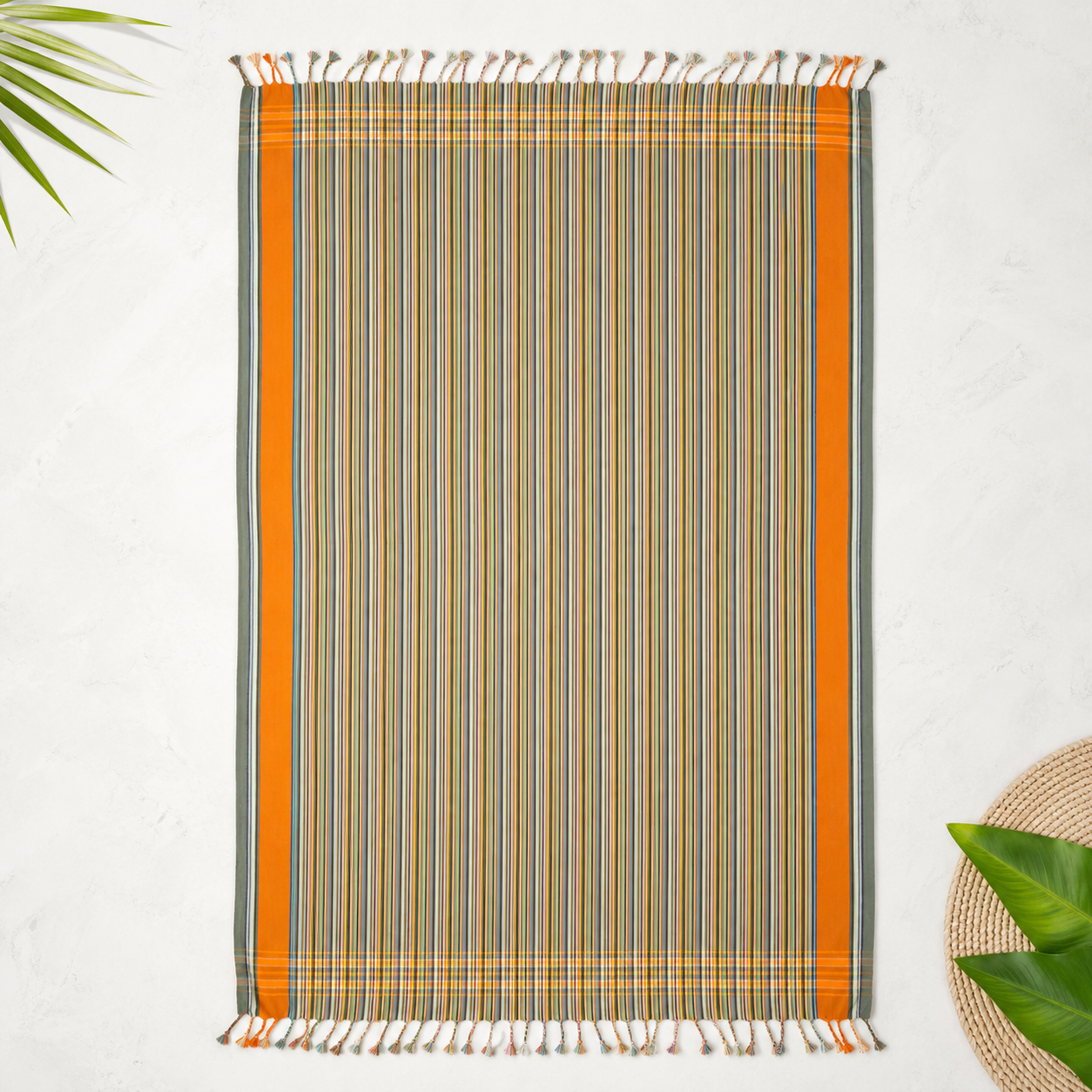 Blue with green stripe Sarong Beach Wrap cotton African kikoy/ beach cover up / swimssuit coverup (Copy)
