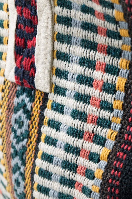 Blue Denim Boho Chic Navajo Pattern Weekender Duffle Bag - The Lotus Wave