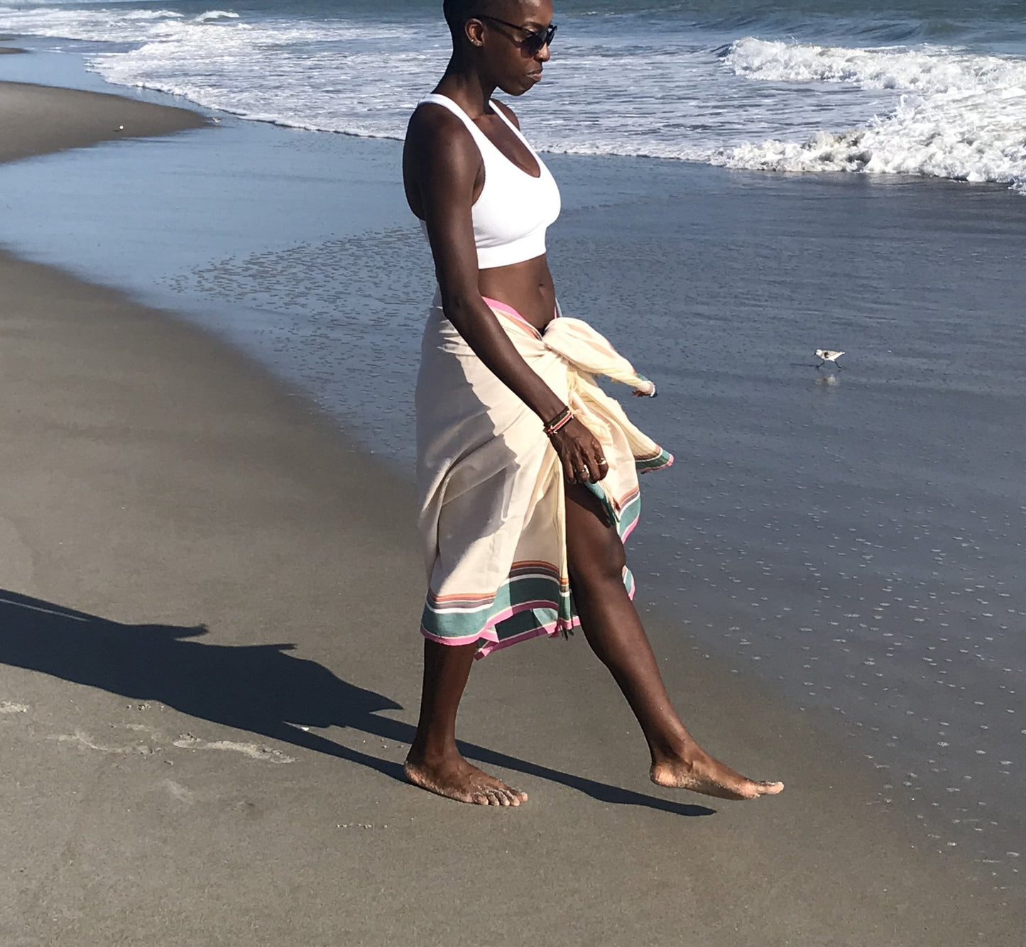 Peach Sarong Beach Wrap cotton African kikoy/ beach cover up / swims suit coverup - The Lotus Wave