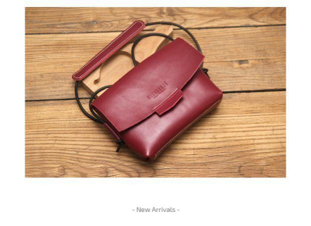 Retro vintage handmade custom leather shoulder crossbody bag - The Lotus Wave