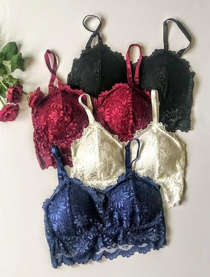 Lace Bralette Wire free Padded Seamless Bra - The Lotus Wave