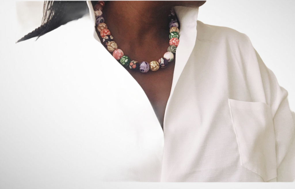 Polymer beads boho necklace - The Lotus Wave