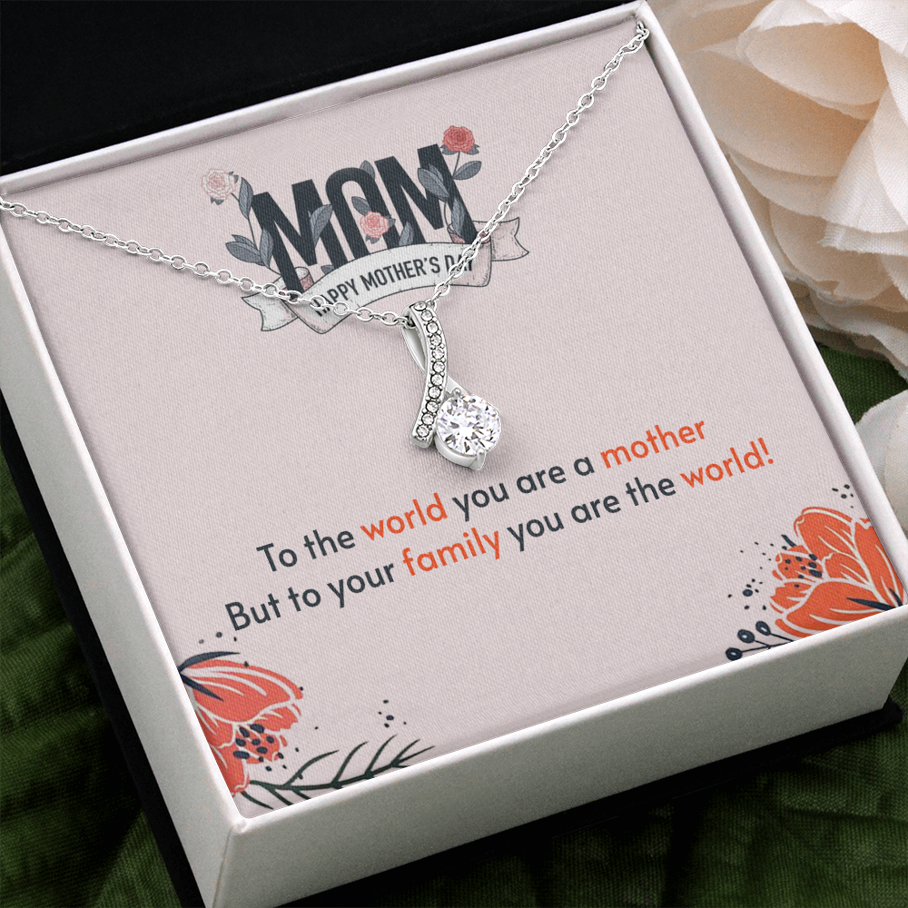 ALLURING BEAUTY necklace petite ribbon shaped pendant - The Lotus Wave