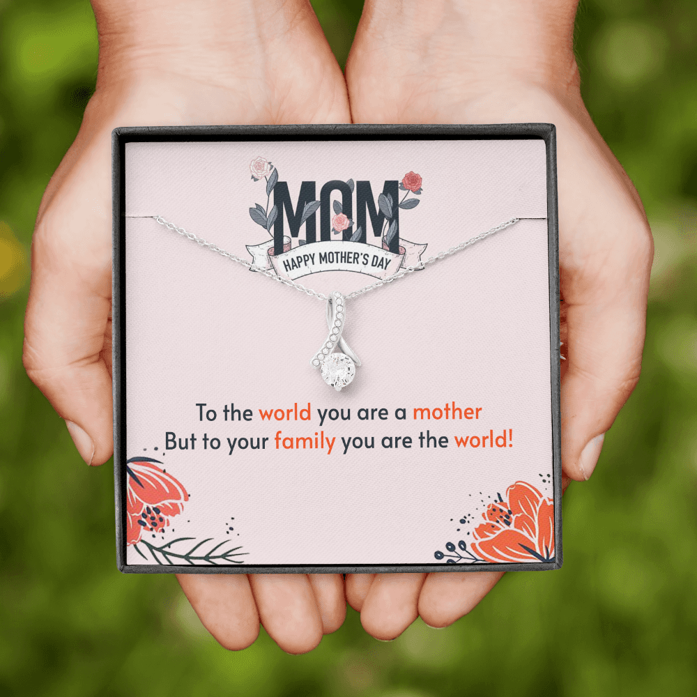 ALLURING BEAUTY necklace petite ribbon shaped pendant mothers day gift - The Lotus Wave