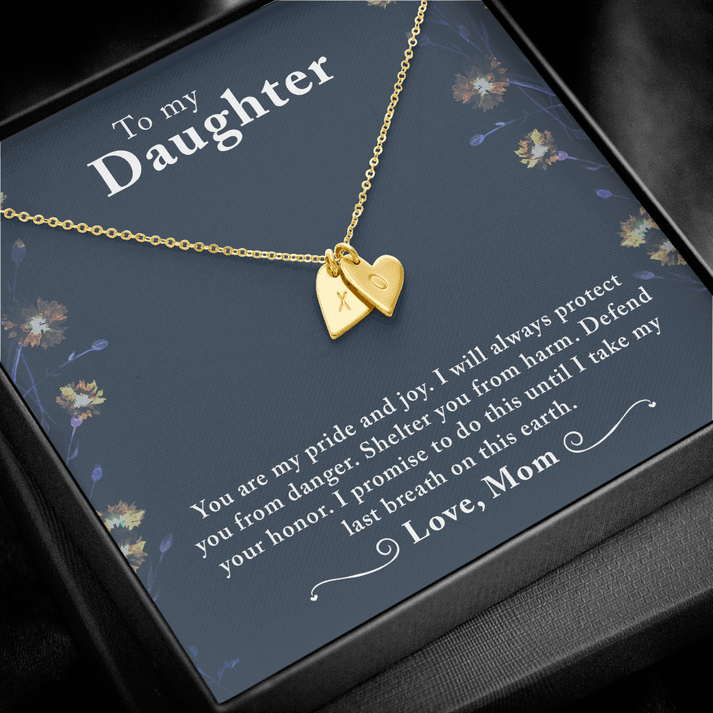 Heart Charms sweet and dainty necklace Sterling Silver .925 or 18K Yellow Gold - The Lotus Wave