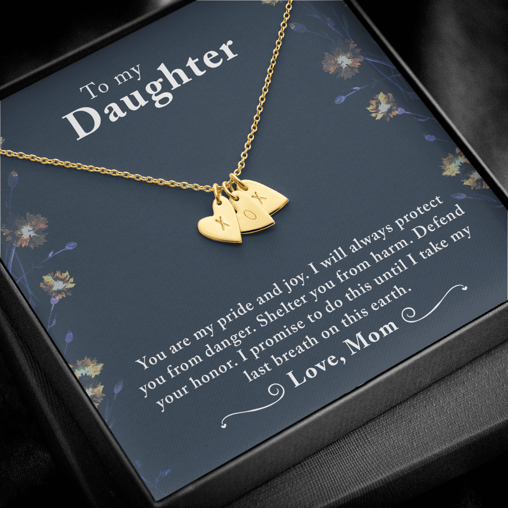 Heart Charms sweet and dainty necklace Sterling Silver .925 or 18K Yellow Gold - The Lotus Wave