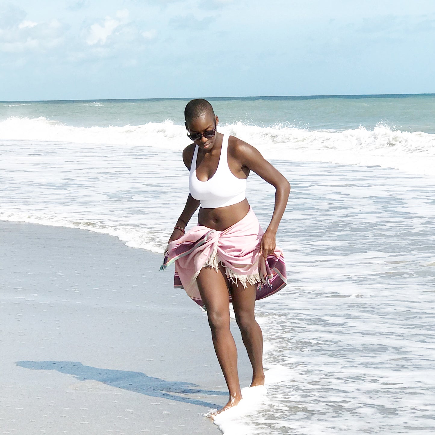 Dark Pink maroon Sarong Beach Wrap cotton African kikoy/ beach cover up / swims suit coverup - The Lotus Wave