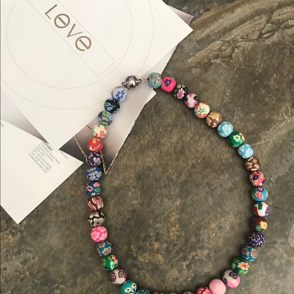 Polymer beads boho necklace - The Lotus Wave