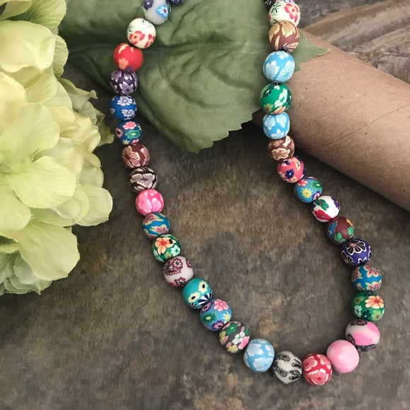 Polymer beads boho necklace - The Lotus Wave