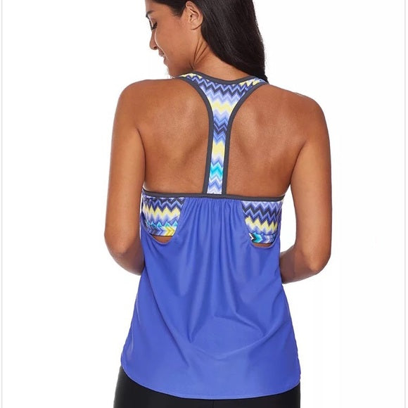 Swimsuit T-Back Push up Tankini Top with Shorts - The Lotus Wave