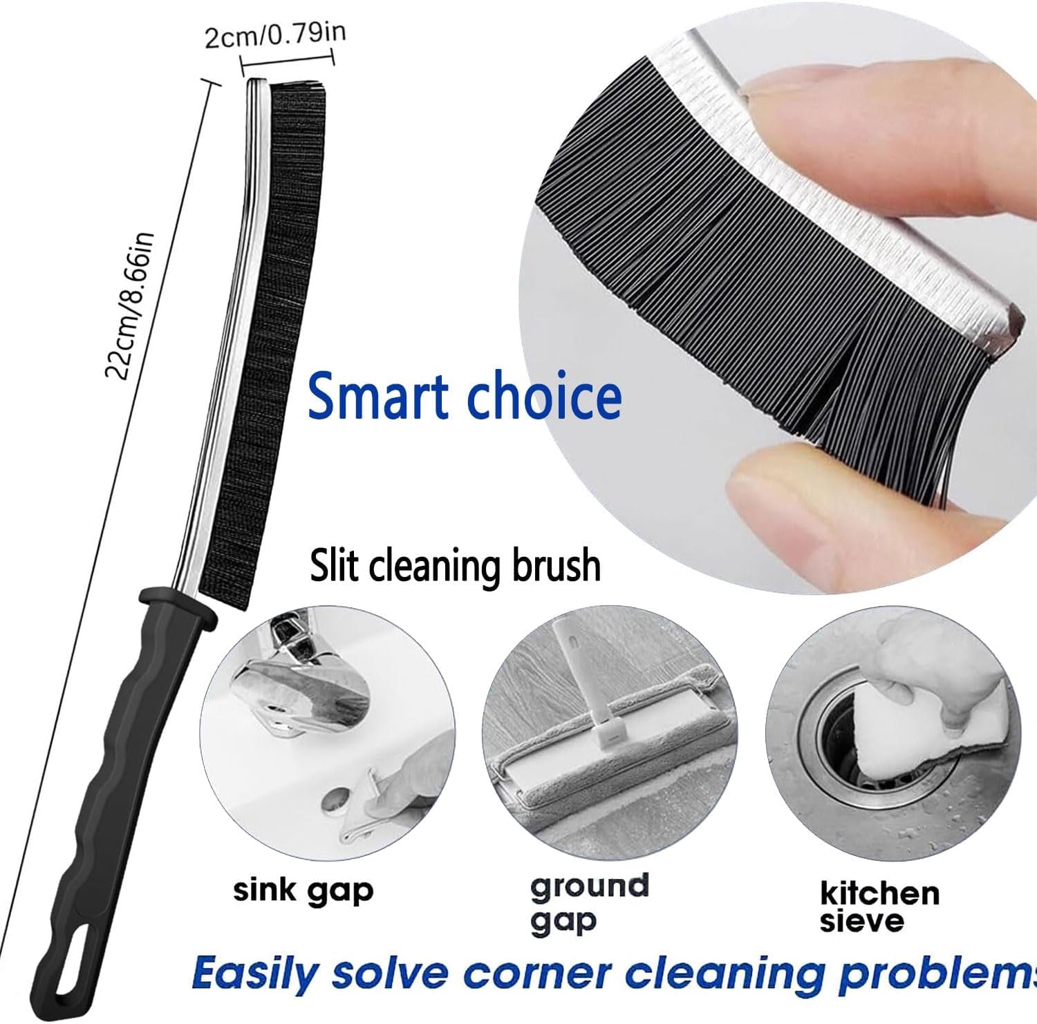 Crevice Cleaning Brush, New Multifunctional Gap Cleaning Brush Tool, Bathroom Gap Brush, Grout Cleaner Brush Hard Bristle Crevice Cleaning Brush,6Pcs