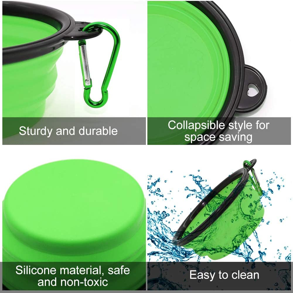 Collapsible Water Bowl Portable Travel Feeding Dish Silicone Bowls food dish