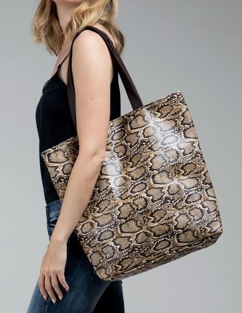 Snakeskin tote 2024 shoulder bag