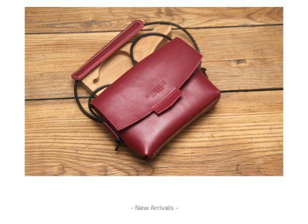 Retro vintage handmade custom leather shoulder  crossbody bag - The Lotus Wave 