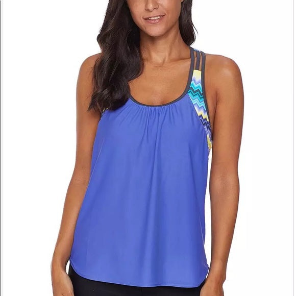 Swimsuit T-Back Push up Tankini Top with Shorts - The Lotus Wave 