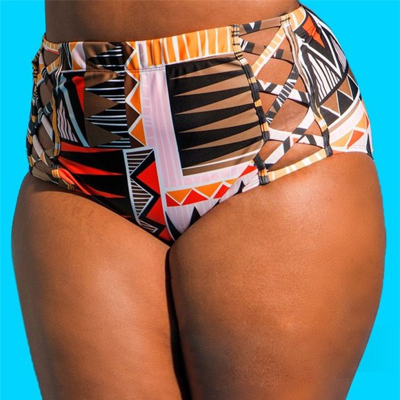plus size ethnic print bikini swimsuit bathingsuit - The Lotus Wave 